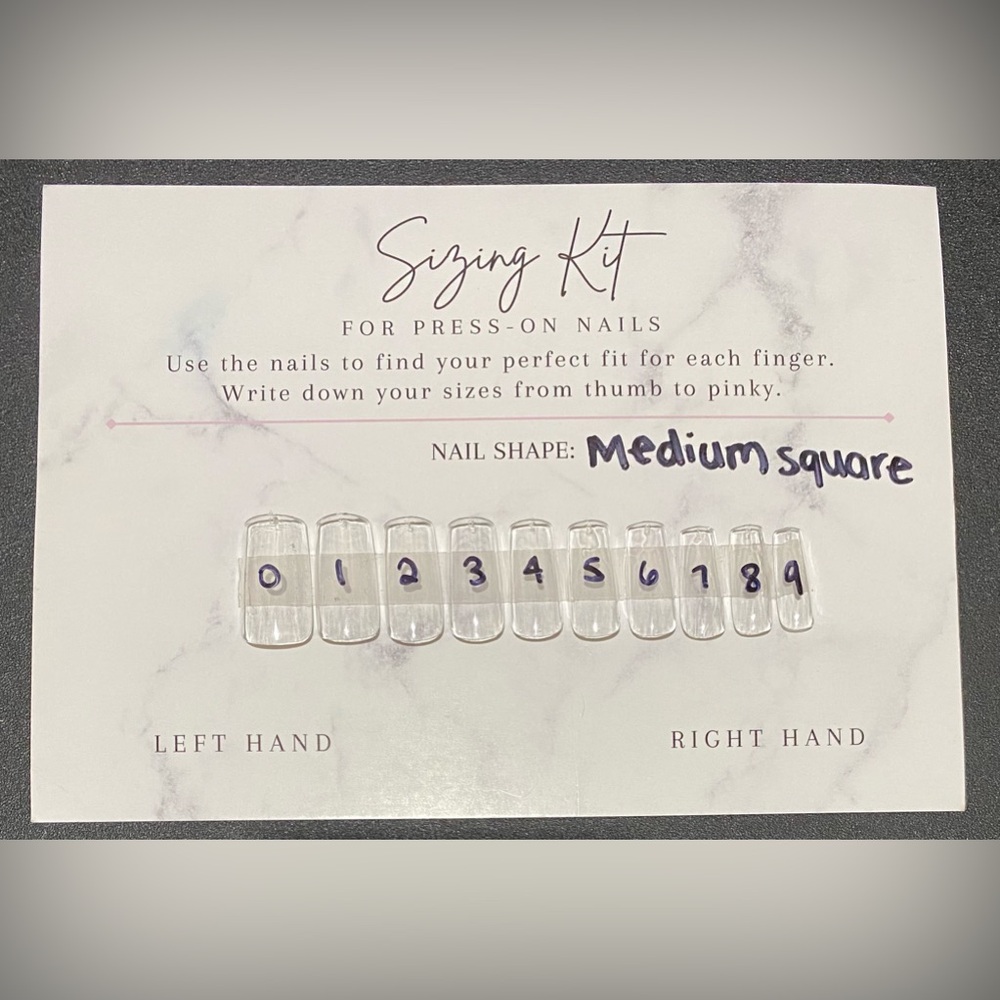 Medium Square Press-On Nail Sizing Kit for LoveGalore Press On Nails
